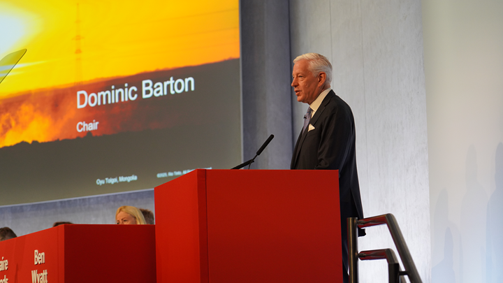 Chair Dom Barton at the AGM