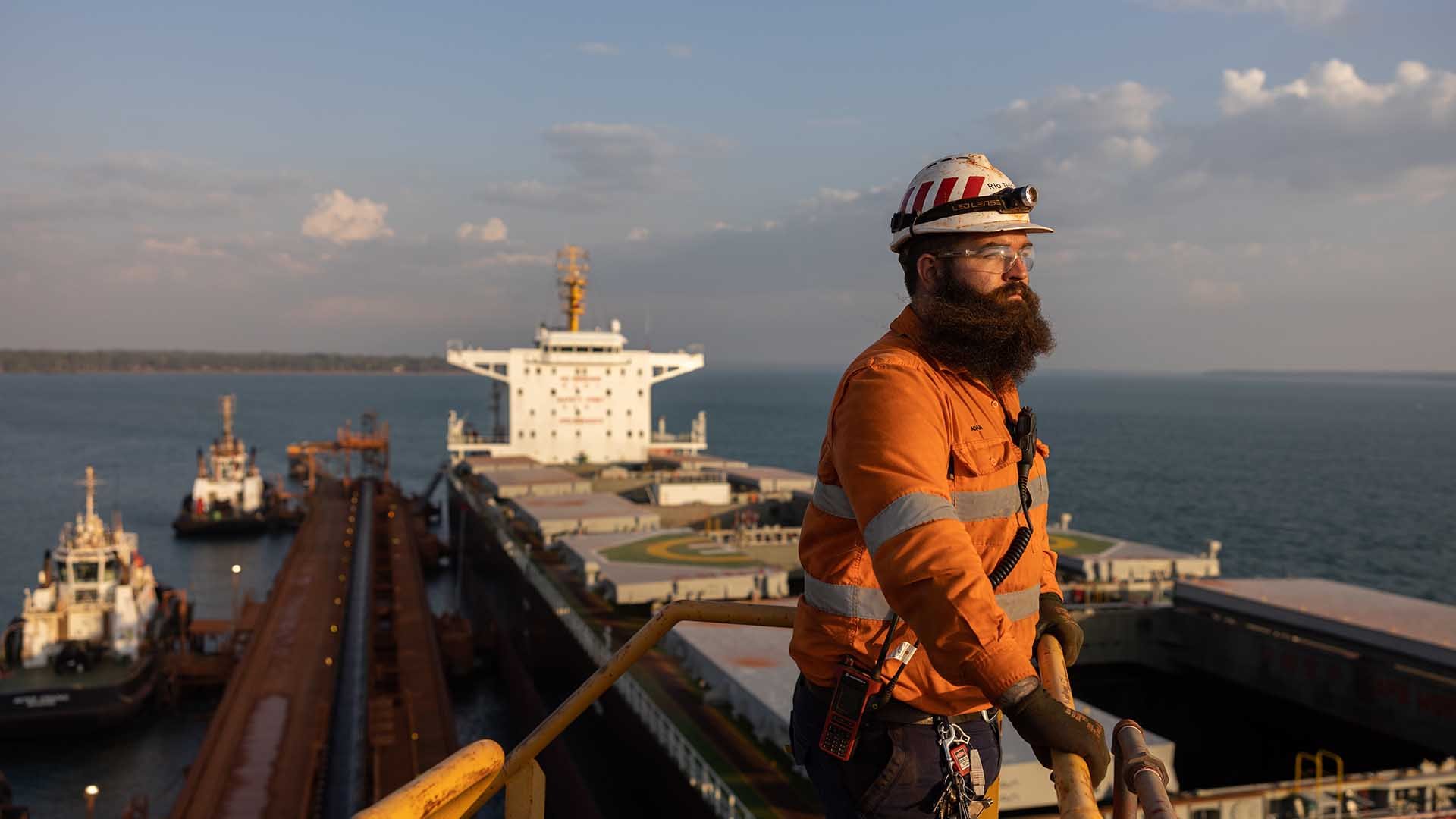 Employee at the export facility, Weipa Operations