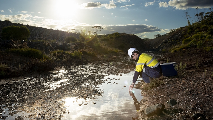 Water testing at Mt Cattlin
