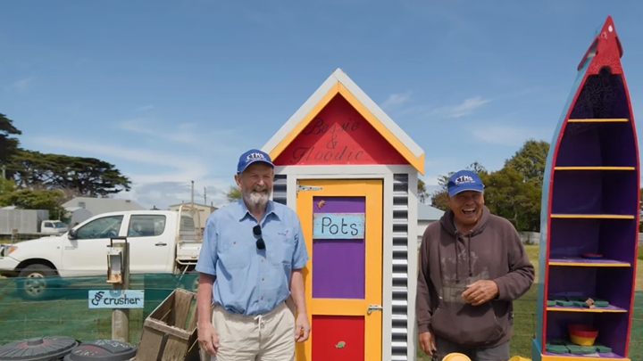 Two men at the Low Head Community Garden