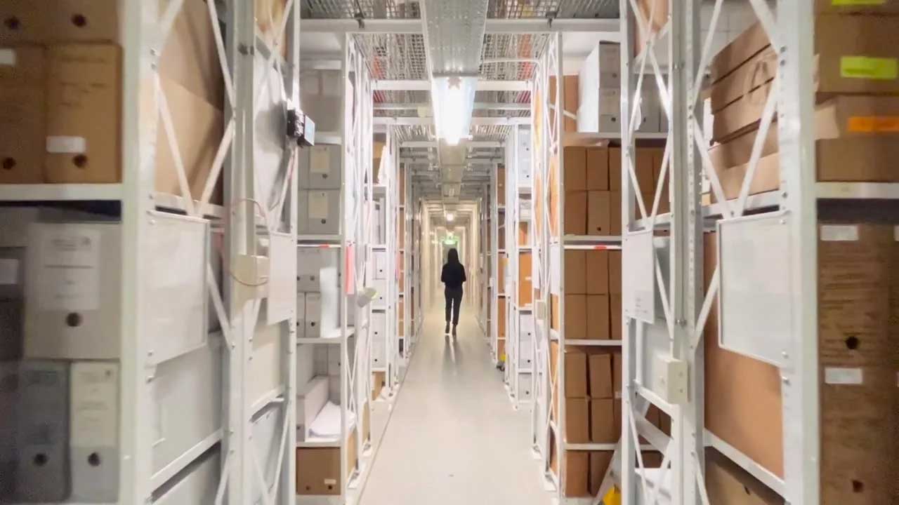 Image of aisles in a storage facility.
