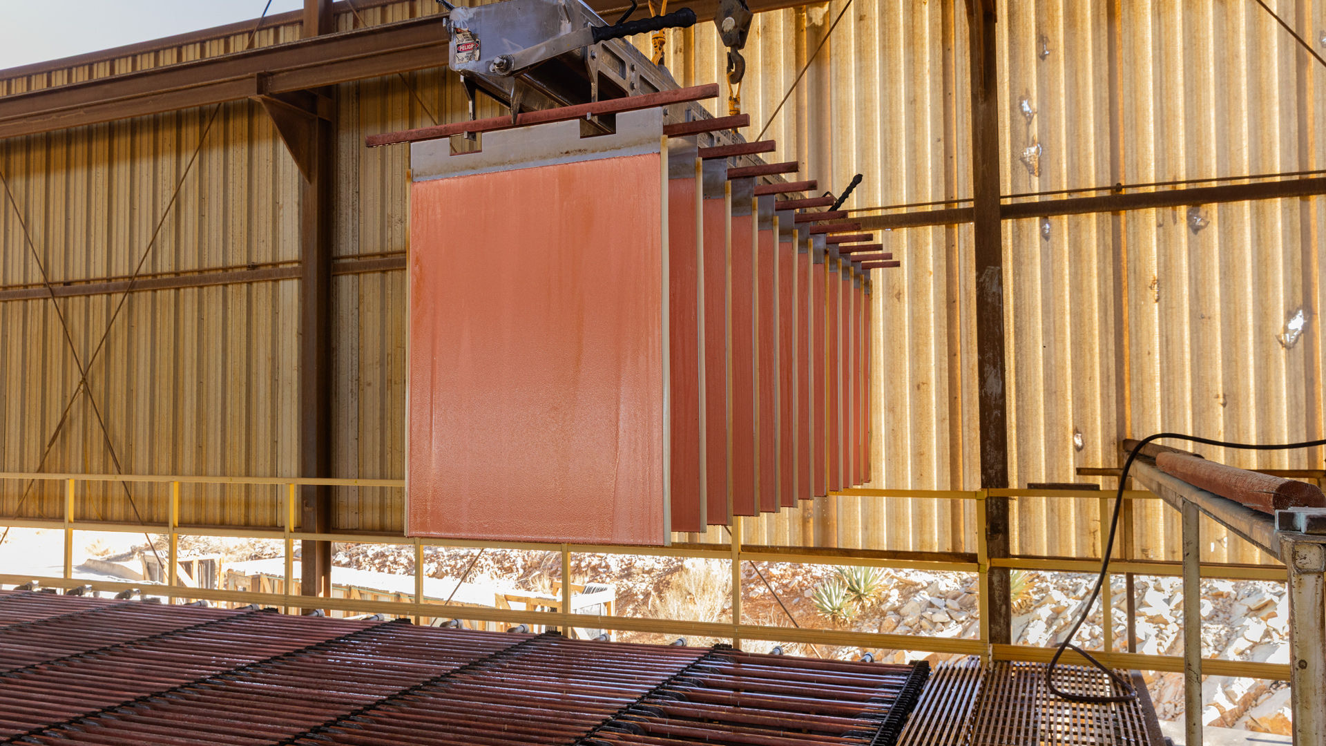 Nuton copper plates mounted on a riser machine