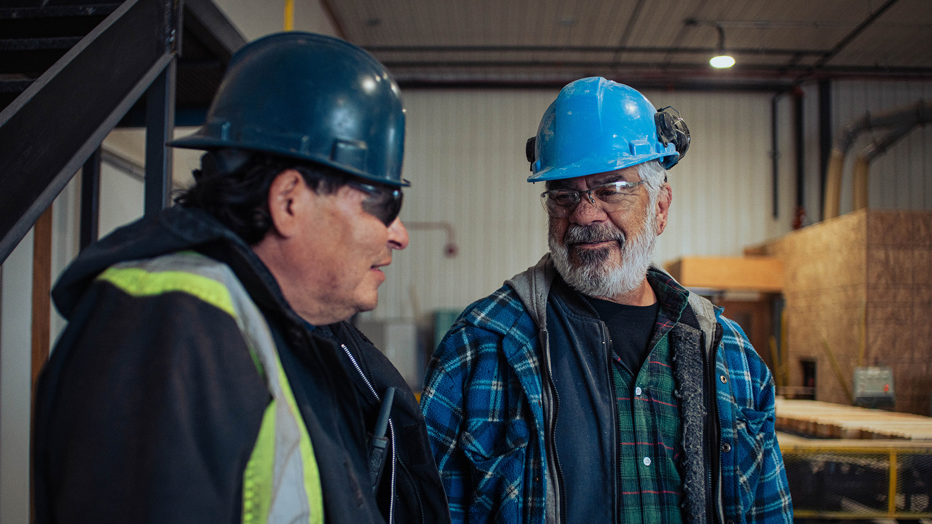 Two from Sciages GP wearing hard hats