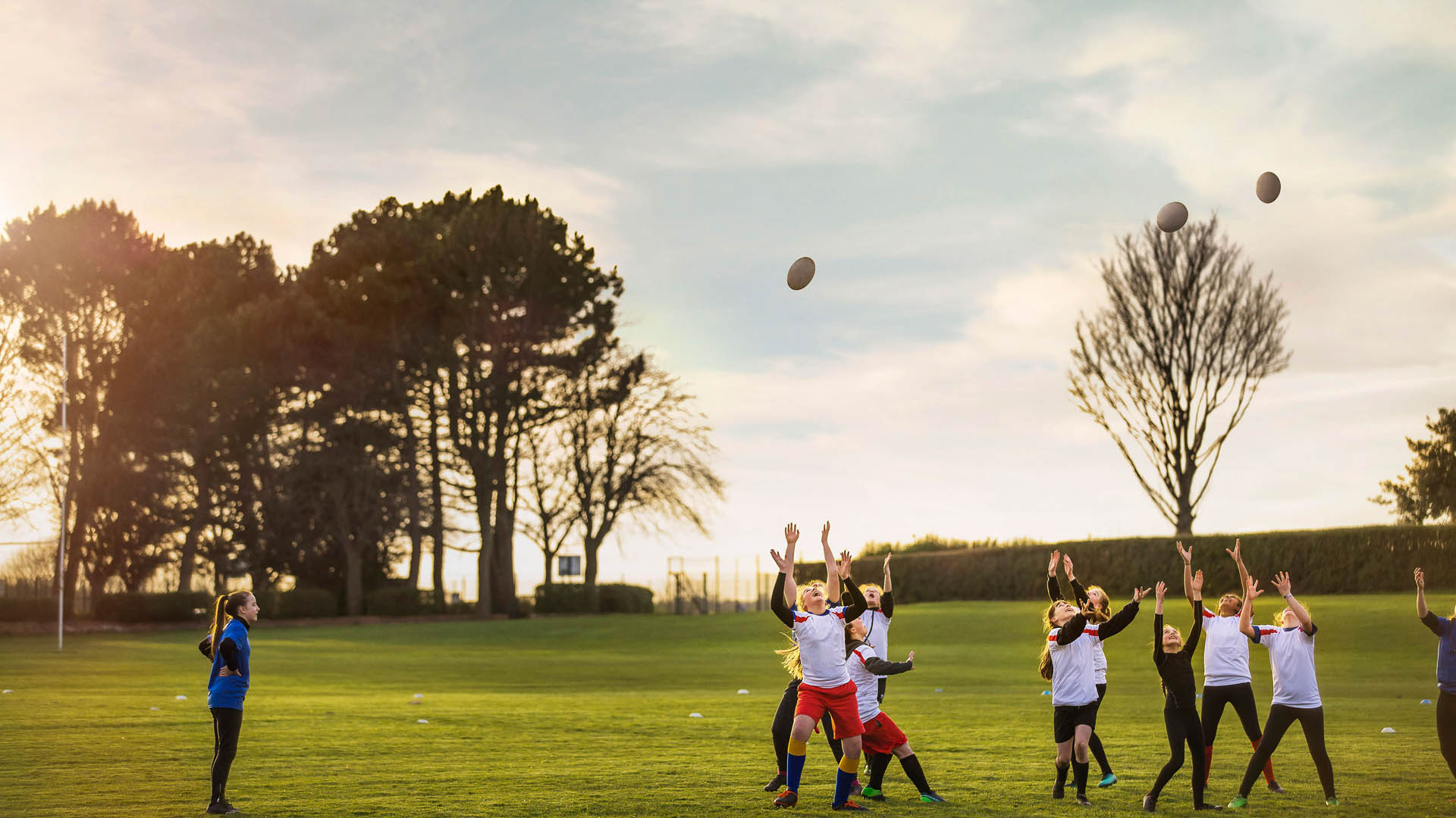 Children playing football