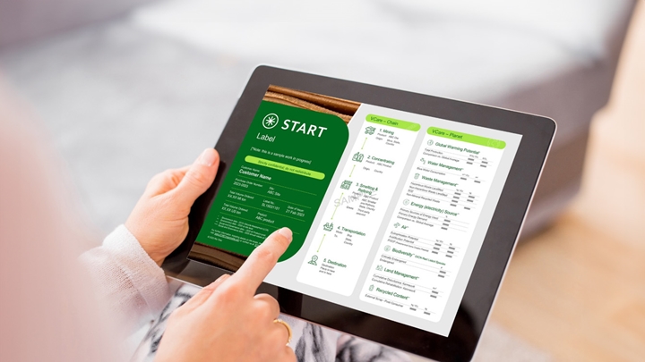 A person using START app in a tablet