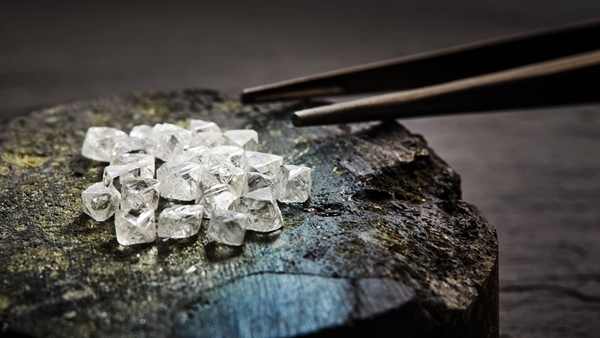 Collection of rough diamonds from Daivik diamond mine