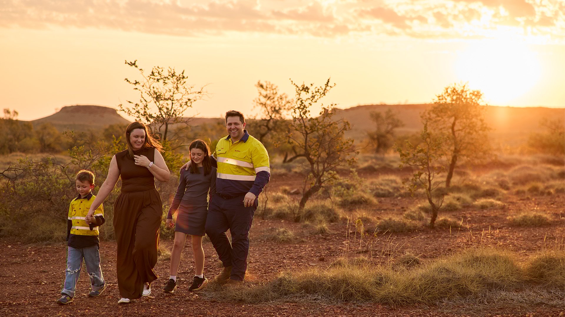 Chris and his family in outback Australia