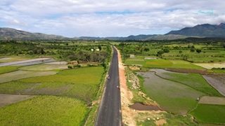 Landscape view of a road in Madagascar