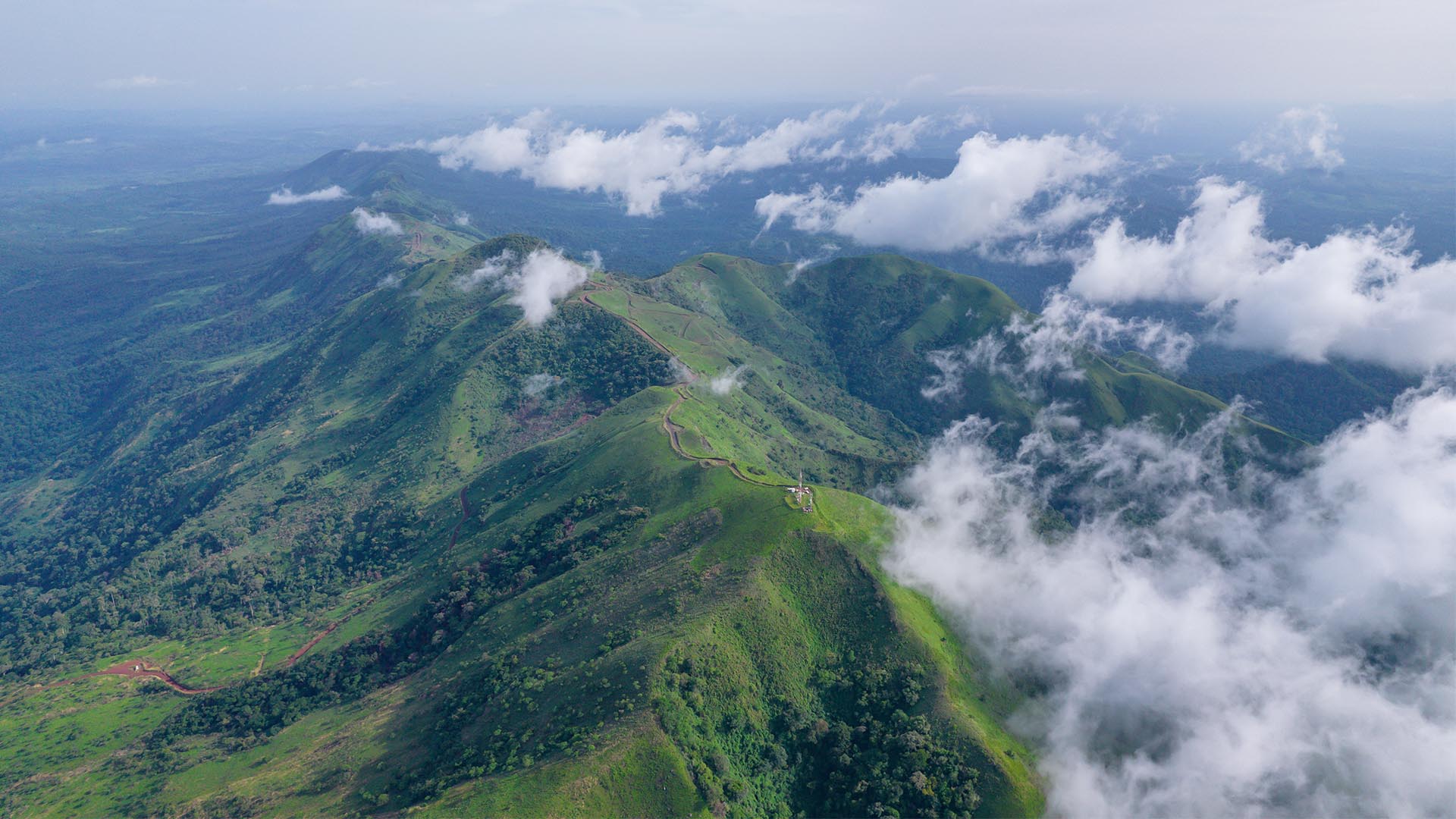 Aerial view of the Simandou mountain range in Guinea, Western Africa. 