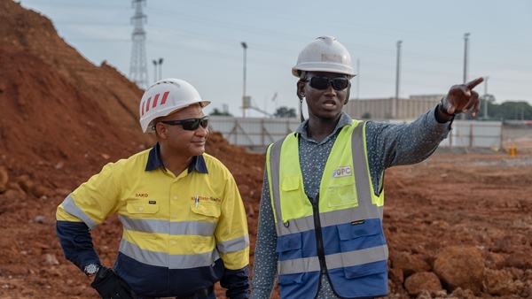 Two people at Simandou operations