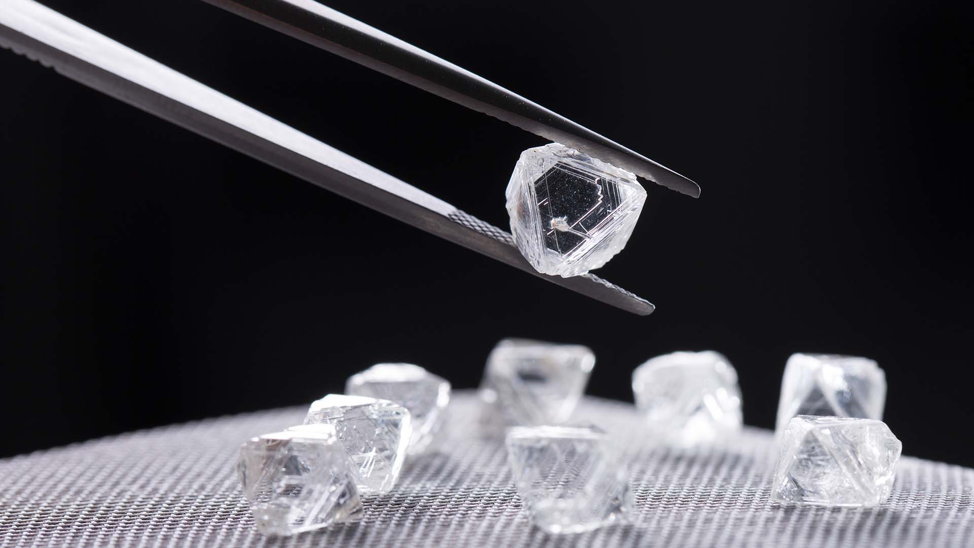 Rough diamonds from Diavik Diamond Mine in Canada