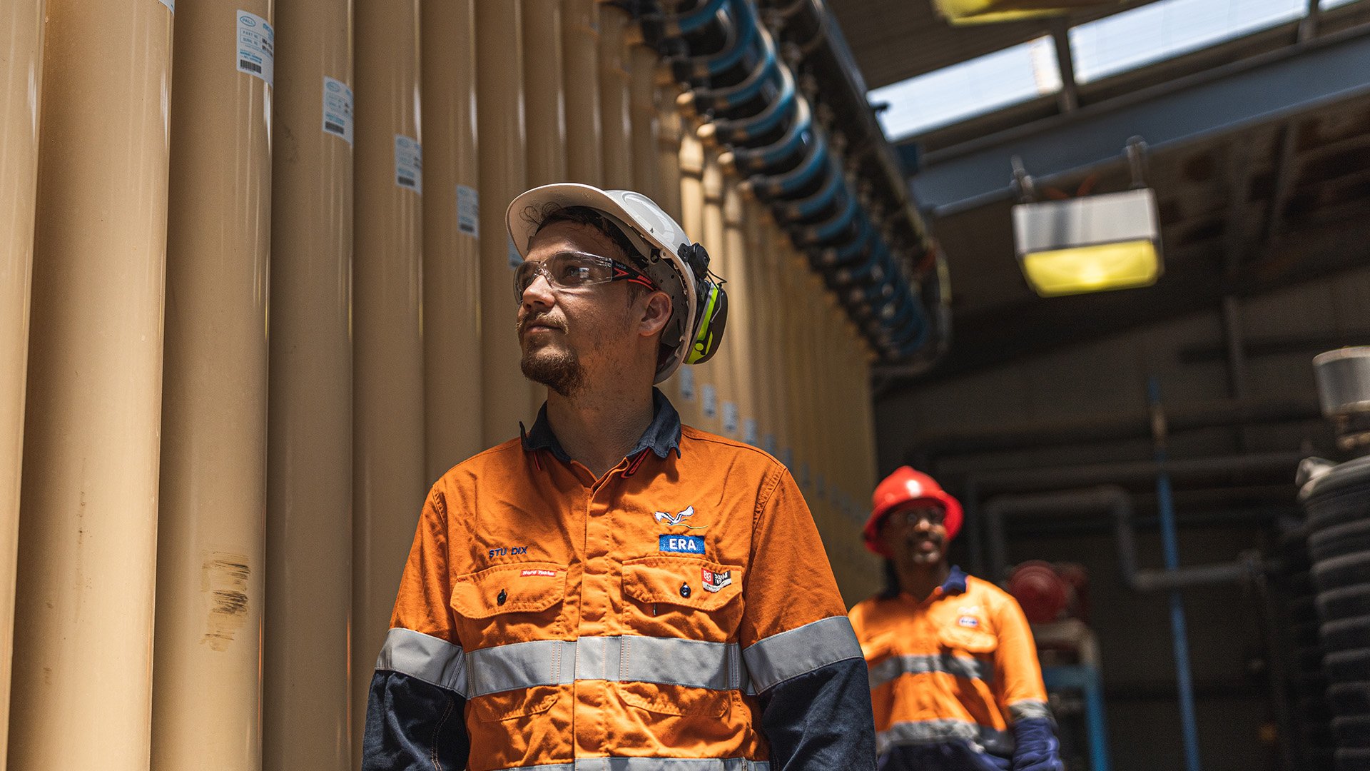 Employees working within the water treatment facilities at Ranger Mine
