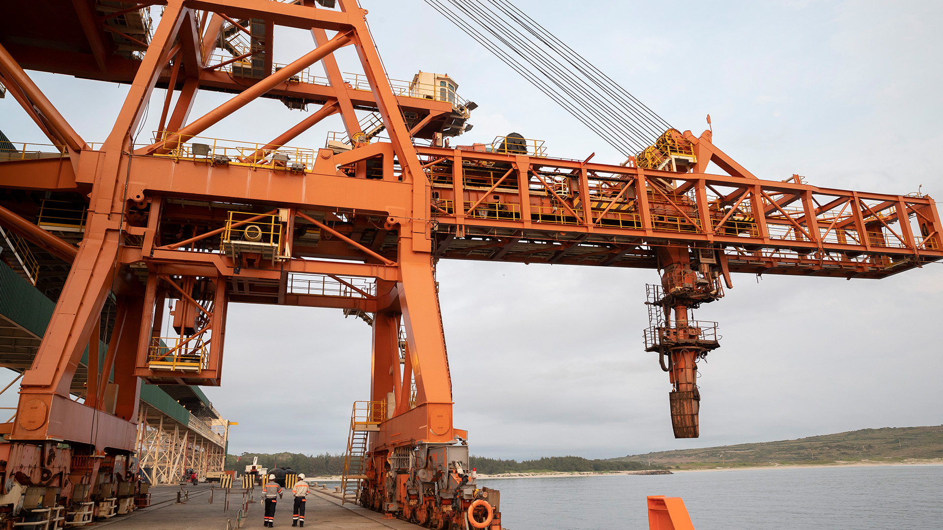 QIT Madagascar Minerals employees at the Port d'Ehoala
