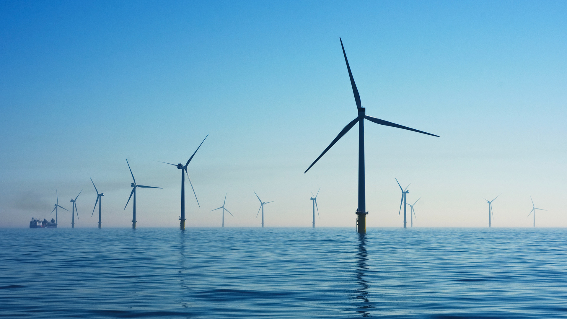 Wind farm over water