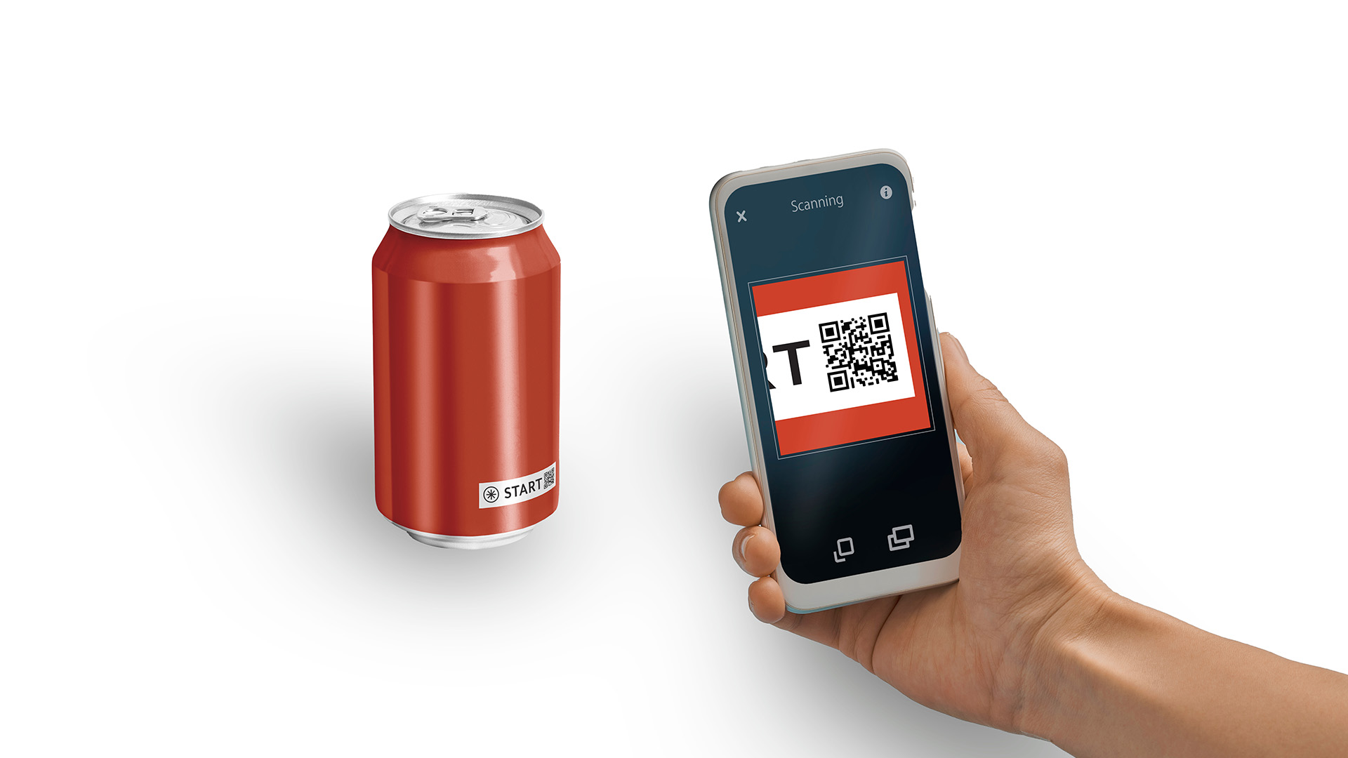 Can with QR code